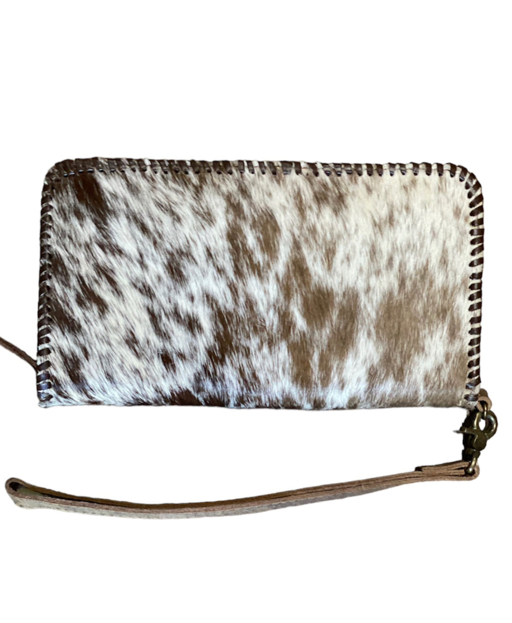 BG16 Brown and white hair on Cowhide Clutch Wallet