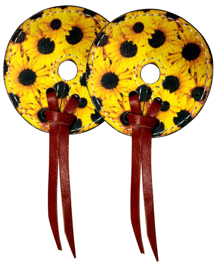 177686 - Leather bit guards with sunflower design