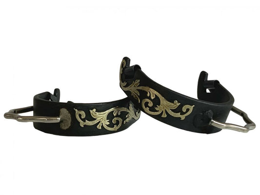 8128 - Ladies Size Black Steel Bumper Spurs