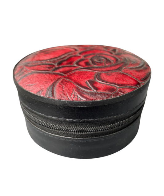 A8851 - 3 Layer Small Tooled Leather Jewellery Box