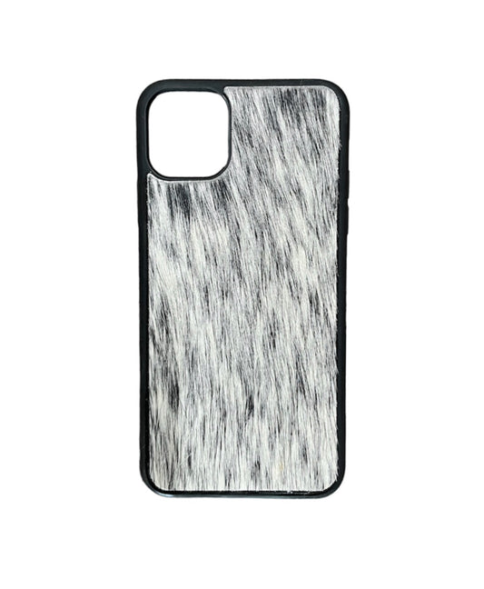 A8316 - IPhone 11 Pro Max Hair on Hide Leather Case