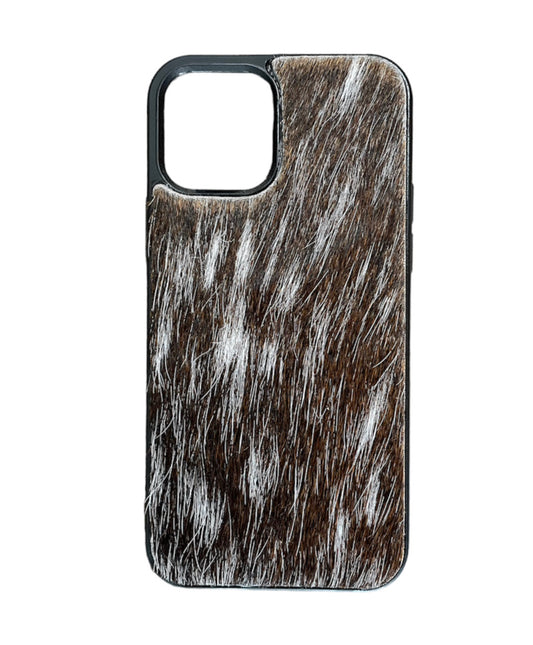 A8616 - IPhone 12/12Pro Hair on Hide Leather Case