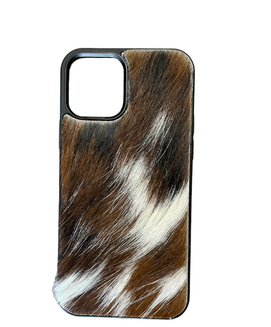 A8619 - IPhone 12/12Pro Hair on Hide Leather Case