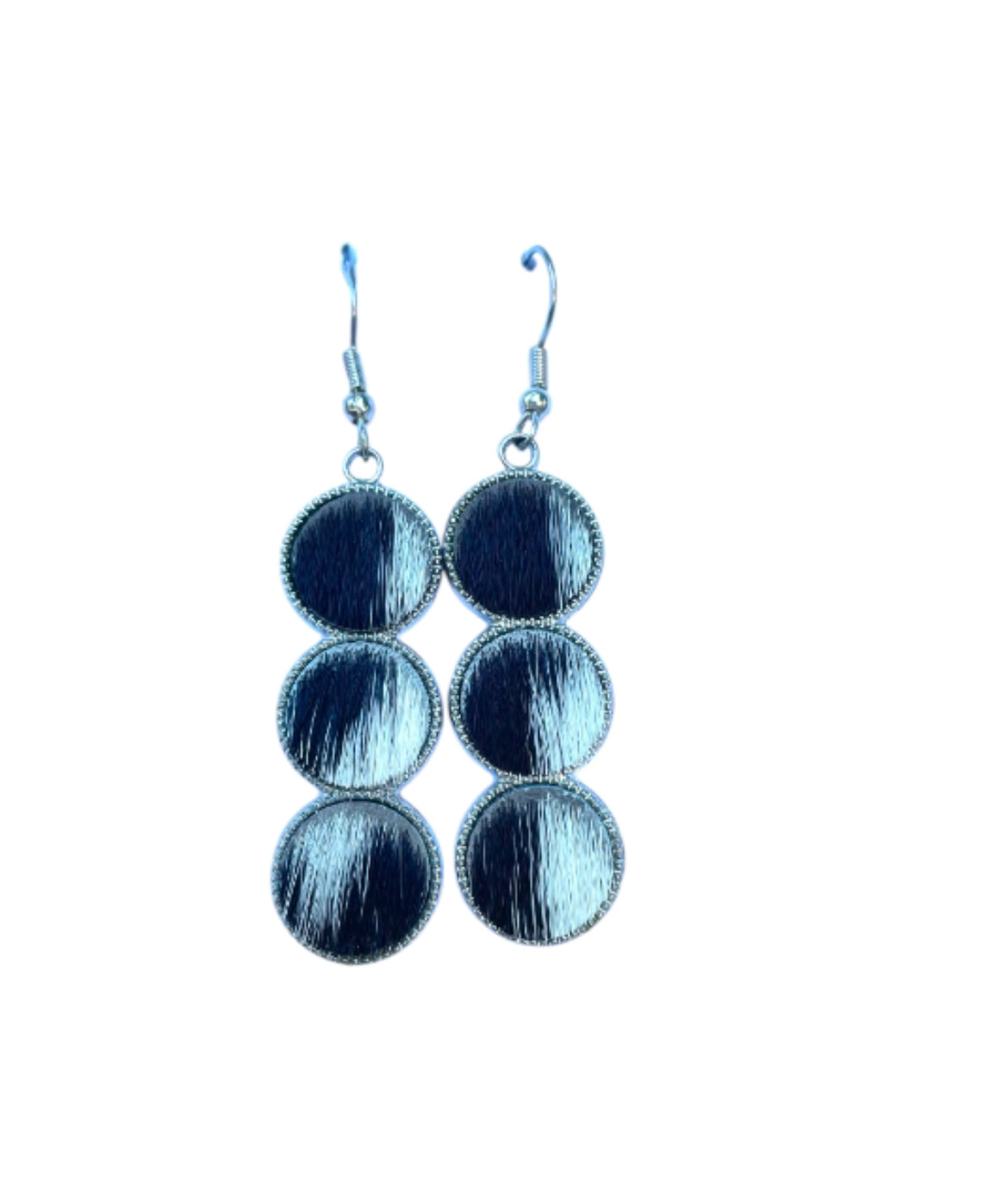 J6984D - 100% Hair on Hide Earrings 3 Stacker