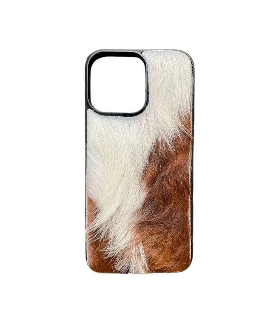 A8637 - IPhone 14 Pro Max Hair on Hide Leather Case