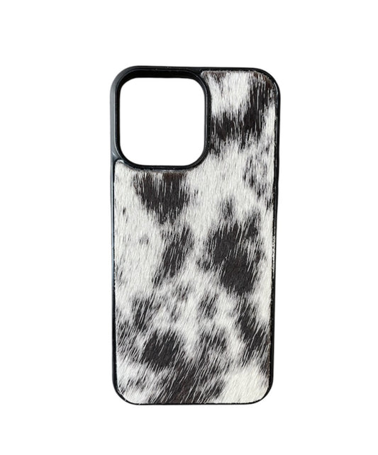 A8635 - IPhone 14 Pro Max Hair on Hide Leather Case