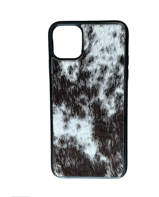 A8614 - IPhone 11 Pro Max Hair on Hide Leather Case