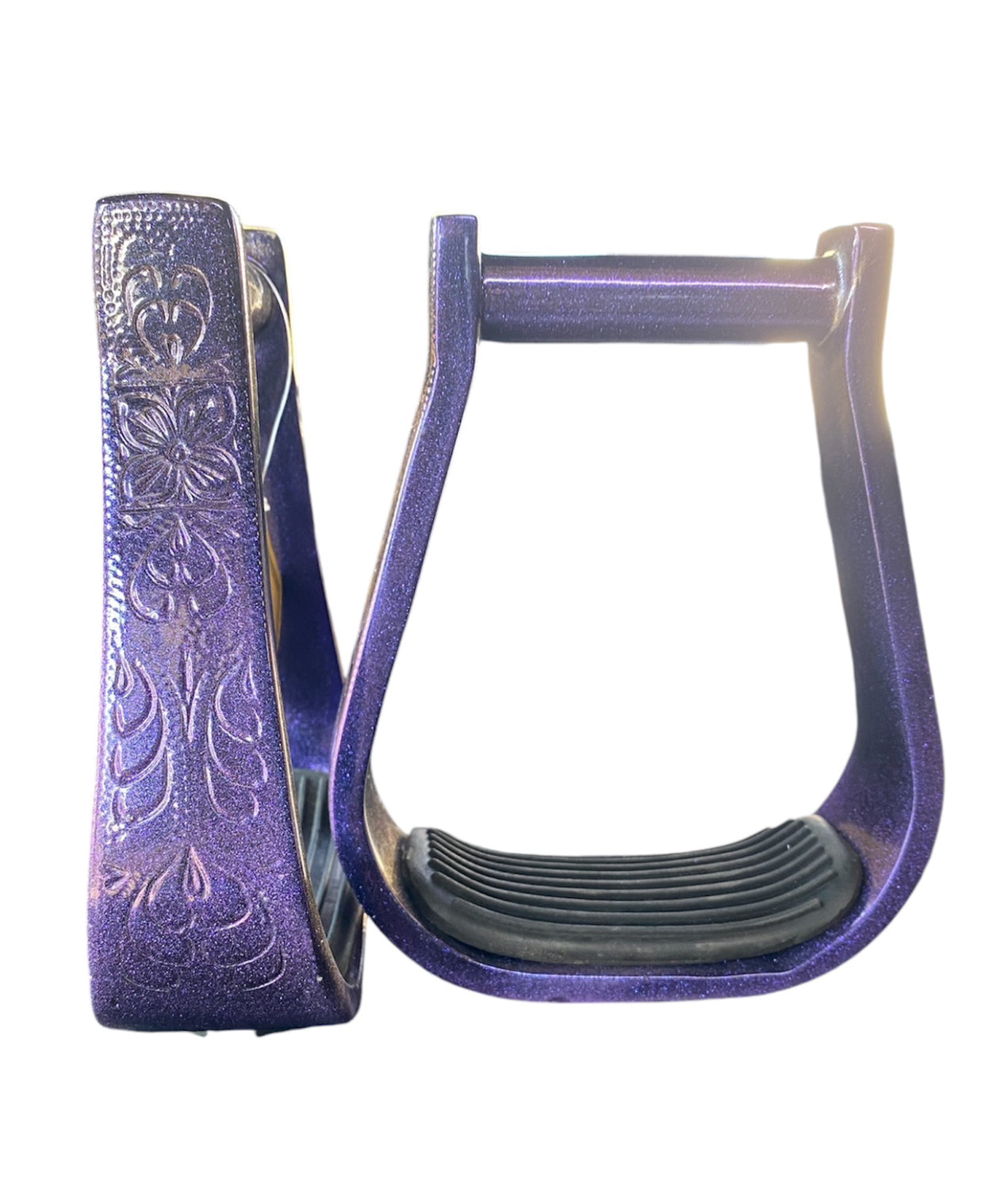 023149G - Galaxy Purple Aluminium Barrel Racing Engraved with Pads