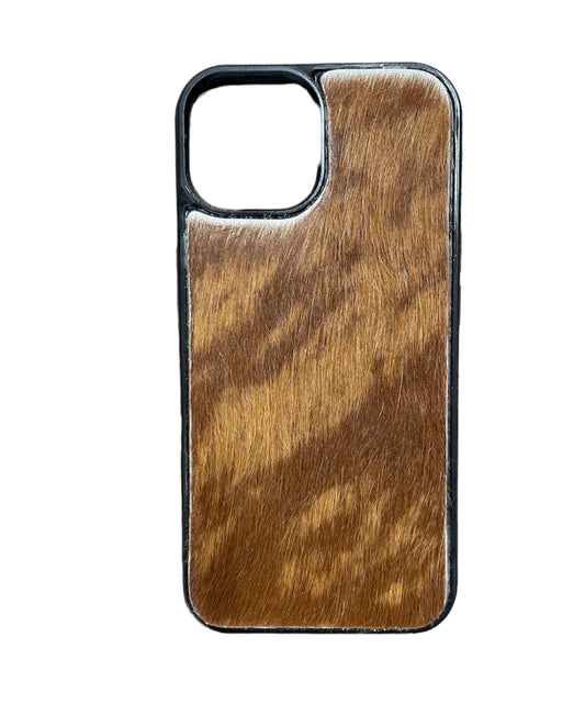 A8640 - IPhone 15 Hair on Hide Leather Case