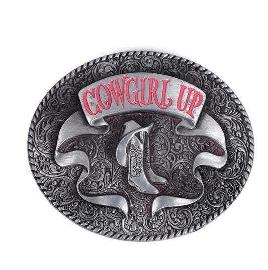 A8419 - Cowgirl Up Western Belt Buckle