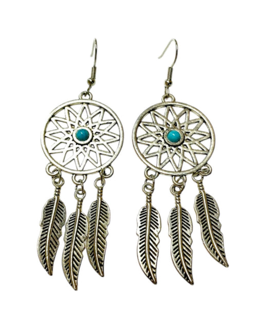 J6184 - Dream Catcher Dangle Earrings