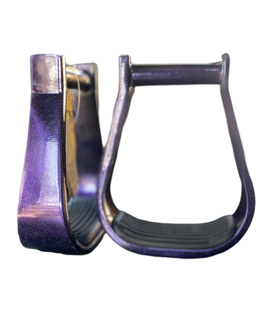 023142G - Galaxy Purple Alumunium Barrel Racer Stirrup W/pad