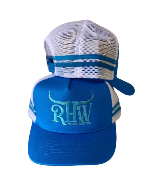 KP4182 - KIDS Rawhide Blue & White Blue Country Trucker Cap