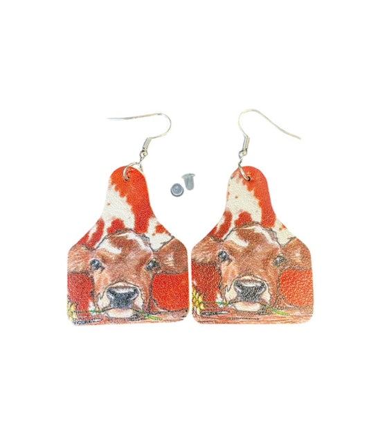 J6615 - Calf Print Ear Tag Dangle