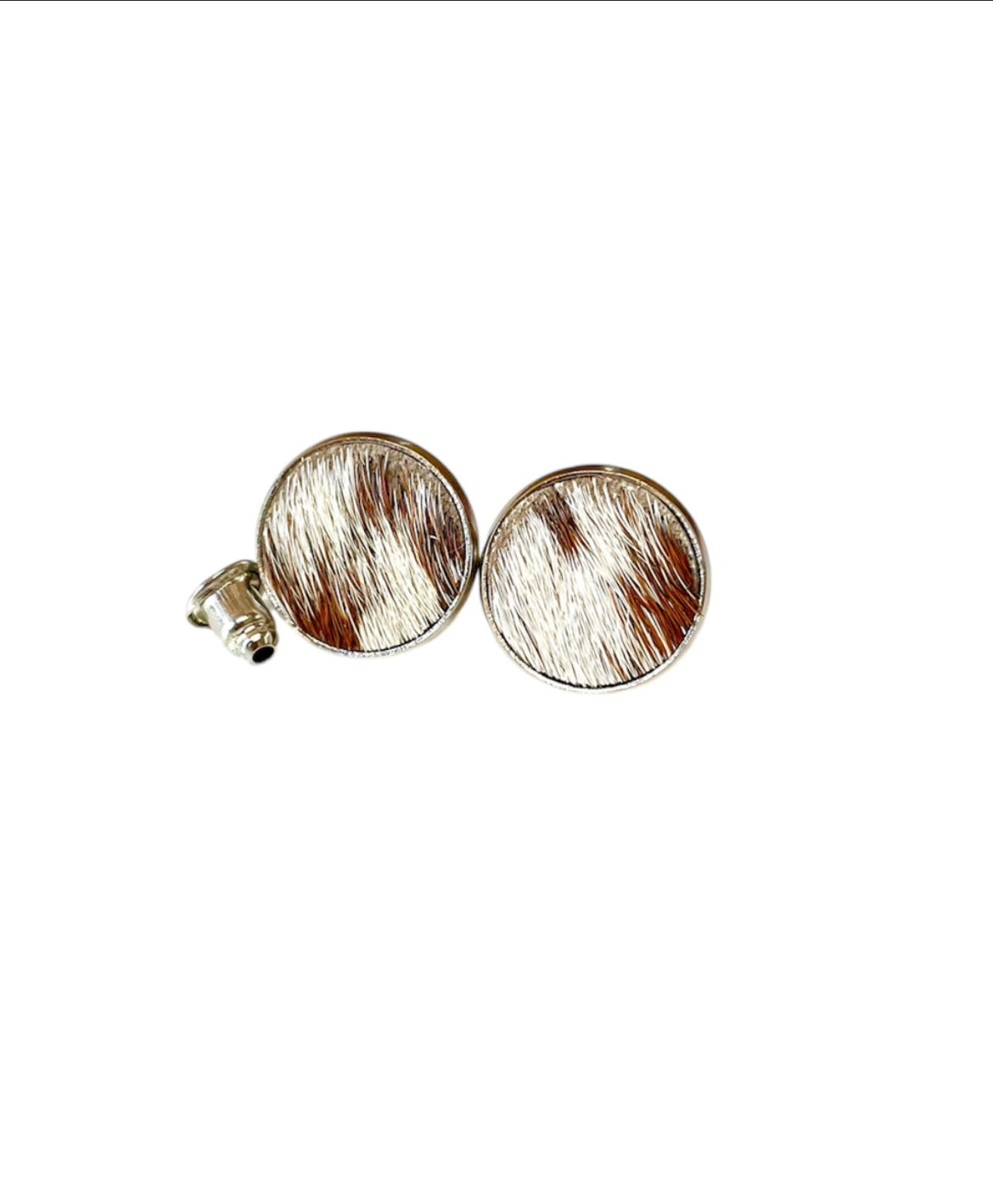 J6597 - Round Hide Stud Earrings