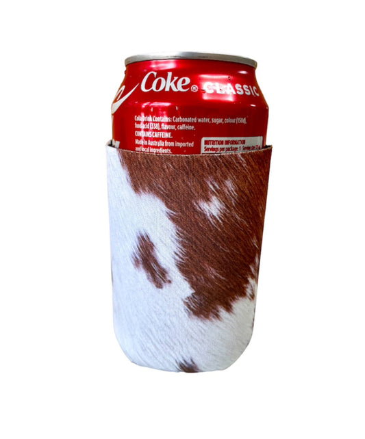 A8562 - Look-A-Like Cow Hide Print Stubby Cooler