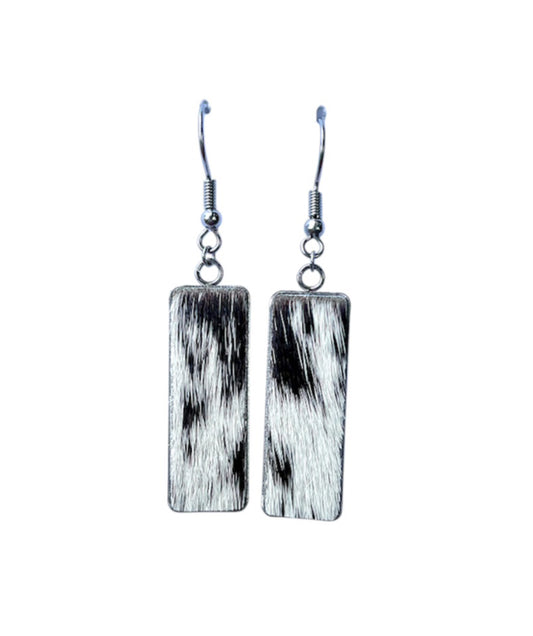 J6696E - 100% Hair on Hide Earrings Dangles