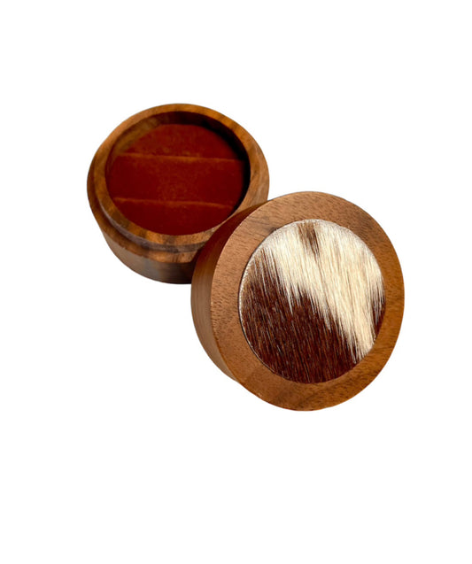 A8776  - 100% Hair On Hide Wooden Ring Boxes