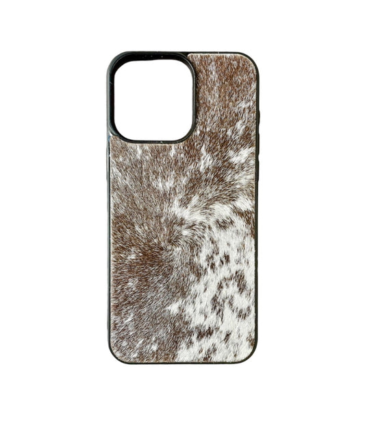 A8646 - IPhone 15 Pro Max Hair on Hide Leather Case