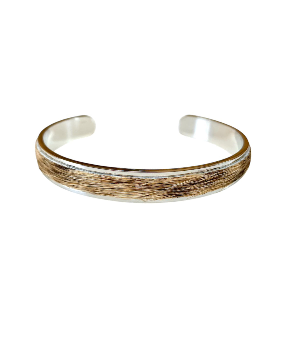 J6845 - Solid/Stainless Steel 3/4 Bangle Cowhide