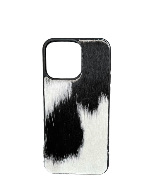 A8646 - IPhone 15 Pro Max Hair on Hide Leather Case