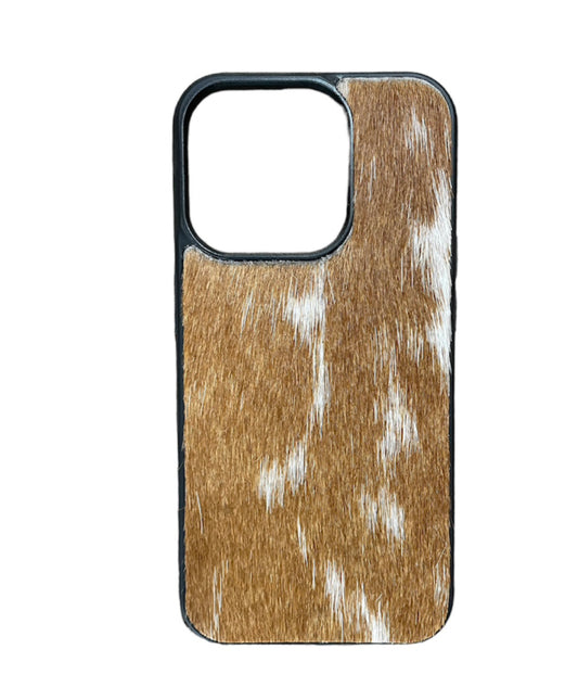 A8644 - IPhone 15 Pro Hair on Hide Leather Case