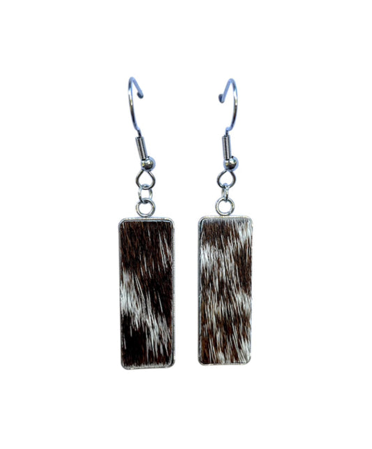 J6696B - 100% Hair on Hide Earrings Dangles