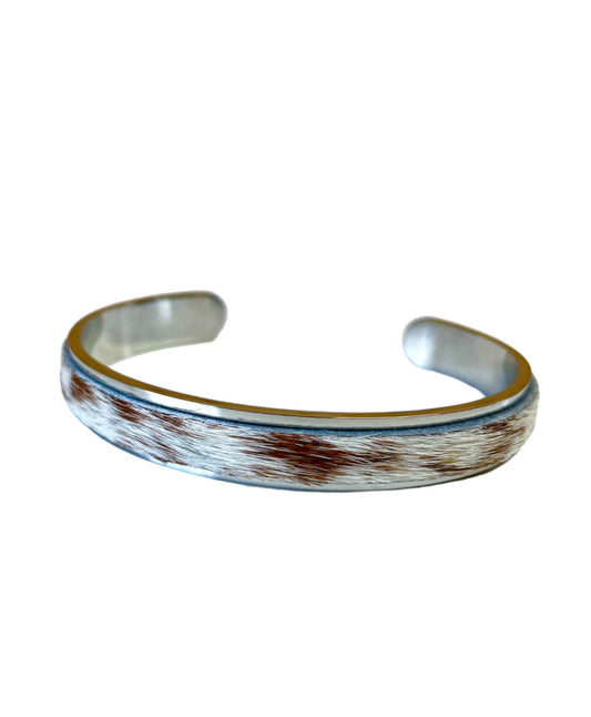 J6848 - Solid/Stainless Steel 3/4 Bangle Cowhide