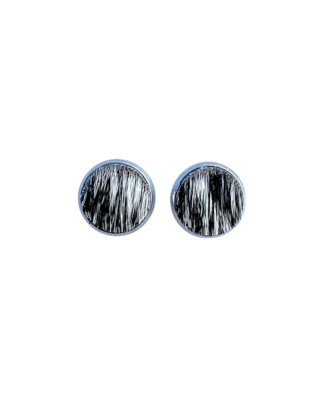 J6970 - Round Hide Stud Earrings