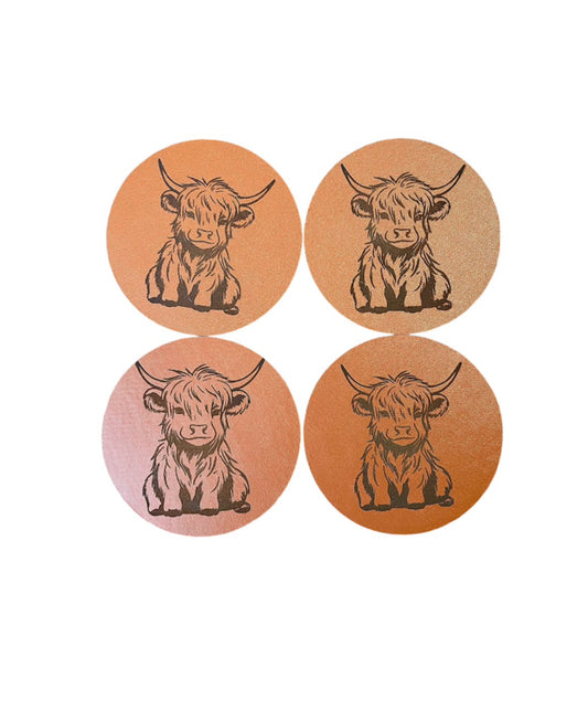 A8789 - Highland Cow Costers Set 4