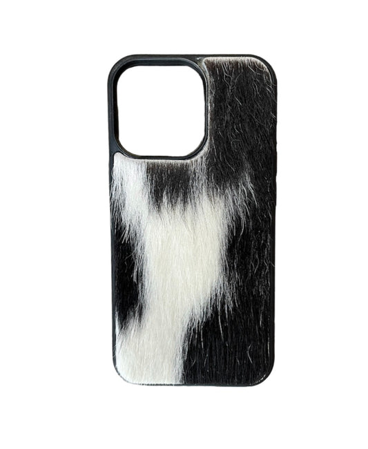 A8429 - IPhone 13 Pro Hair on Hide Leather Case