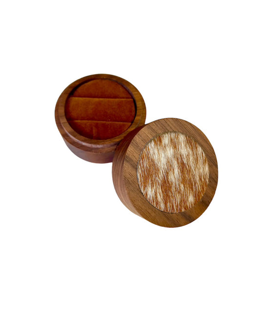 A8775  - 100% Hair On Hide Wooden Ring Boxes