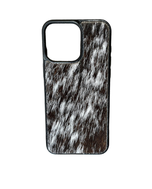 A8647 - IPhone 15 Pro Max Hair on Hide Leather Case