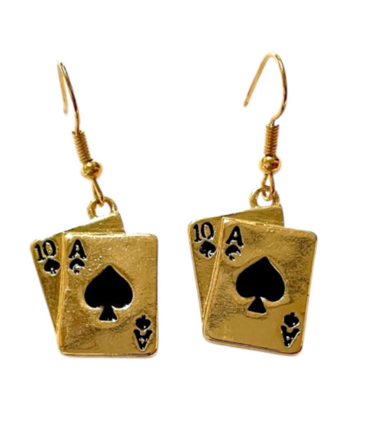 J6103 - Ace Hearts Dangle Earrings