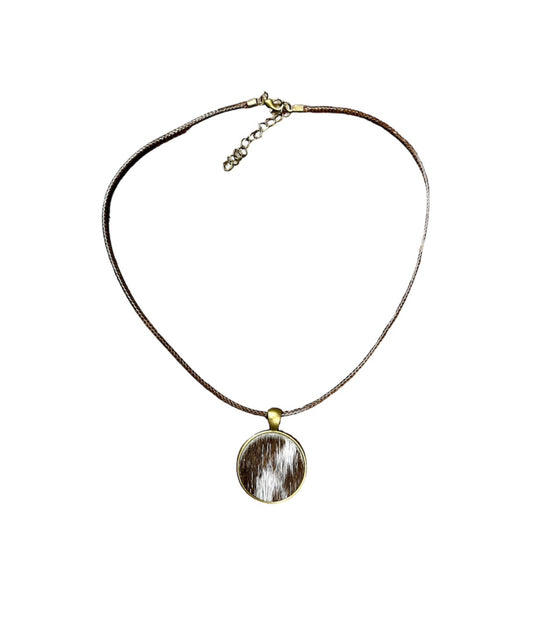 J6912 - 100% Cowhide Pendant Necklace