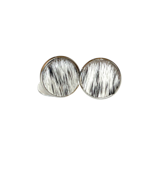 J6598 - Round Hide Stud Earrings