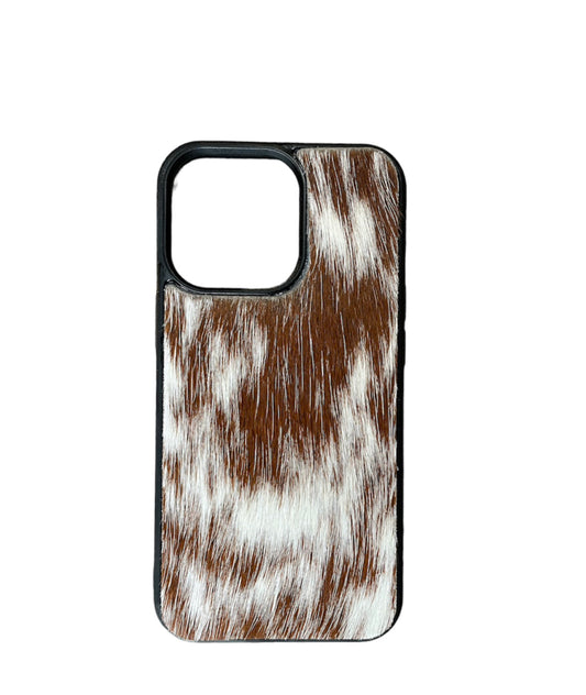 A8624 - IPhone 13 Pro Hair on Hide Leather Case