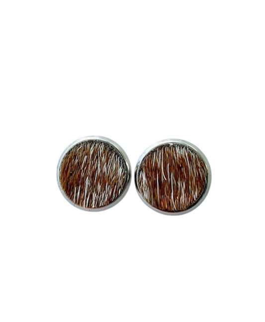 J6975 - Round Hide Stud Earrings