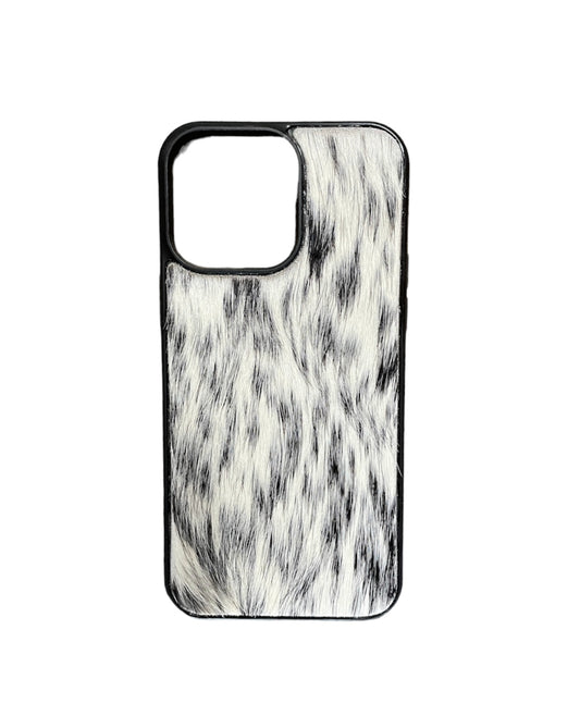 A8635 - IPhone 14 Pro Max Hair on Hide Leather Case