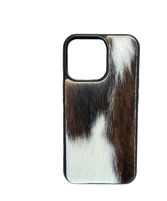 A8428 - IPhone 13 Pro Hair on Hide Leather Case