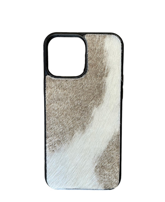A8627 - IPhone 13 Pro Max Hair on Hide Leather Case