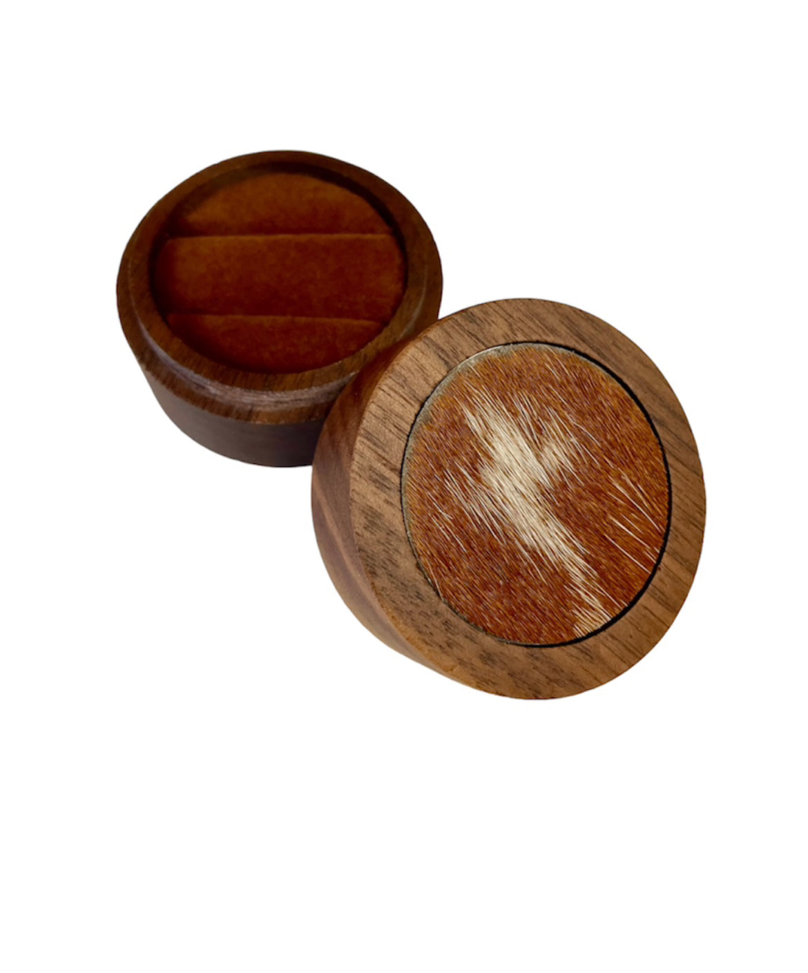 A8777  - 100% Hair On Hide Wooden Ring Boxes