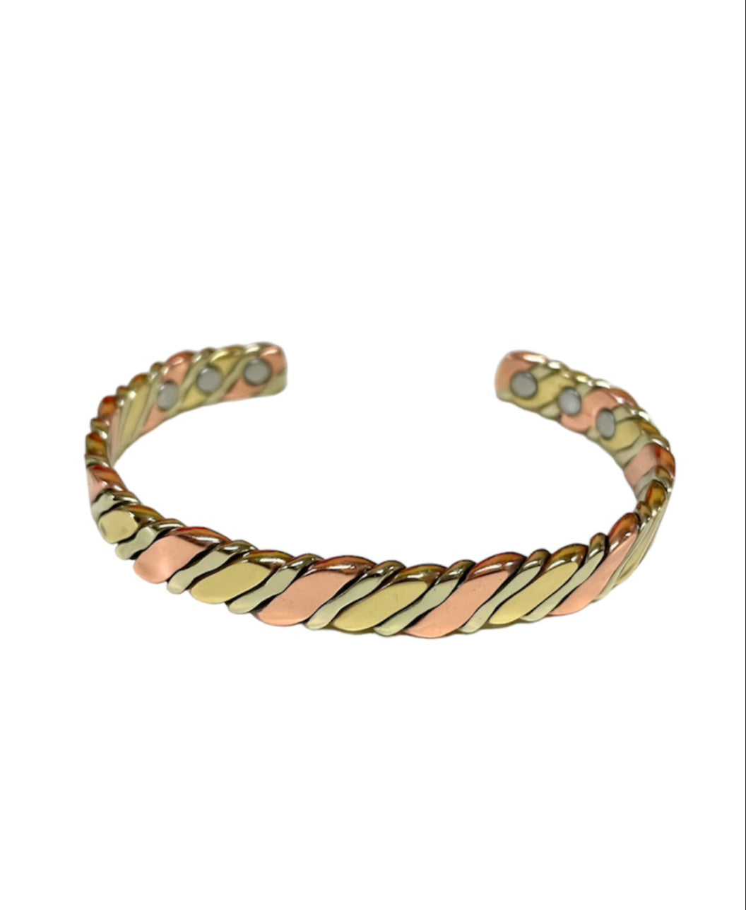 J6885 - Copper Twist Bangle 3/4 w Magnets