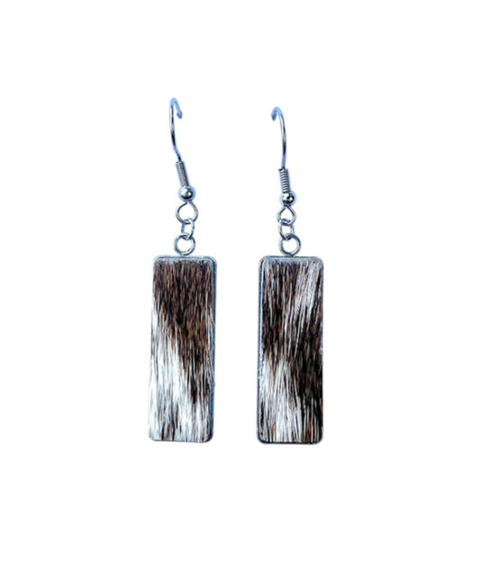 J6696A - 100% Hair on Hide Earrings Dangles