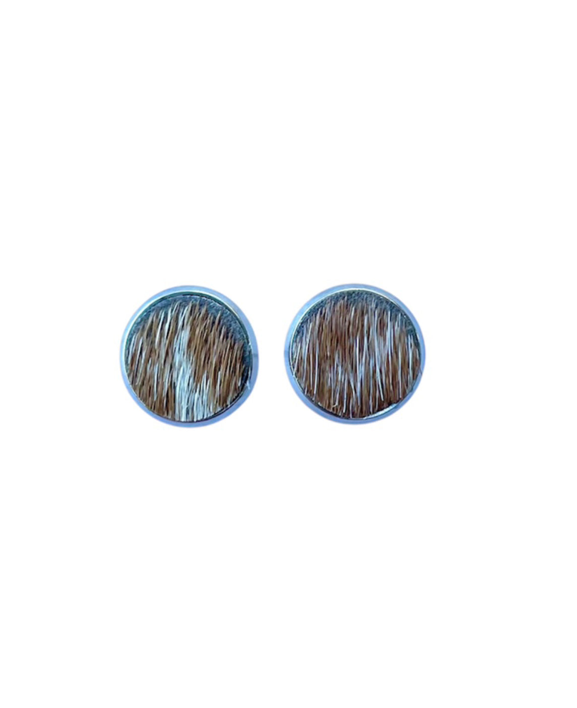 J6977 - Round Hide Stud Earrings