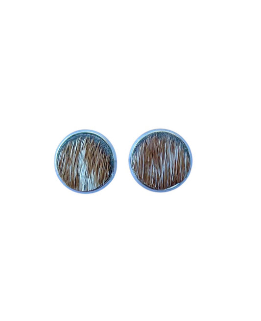 J6977 - Round Hide Stud Earrings