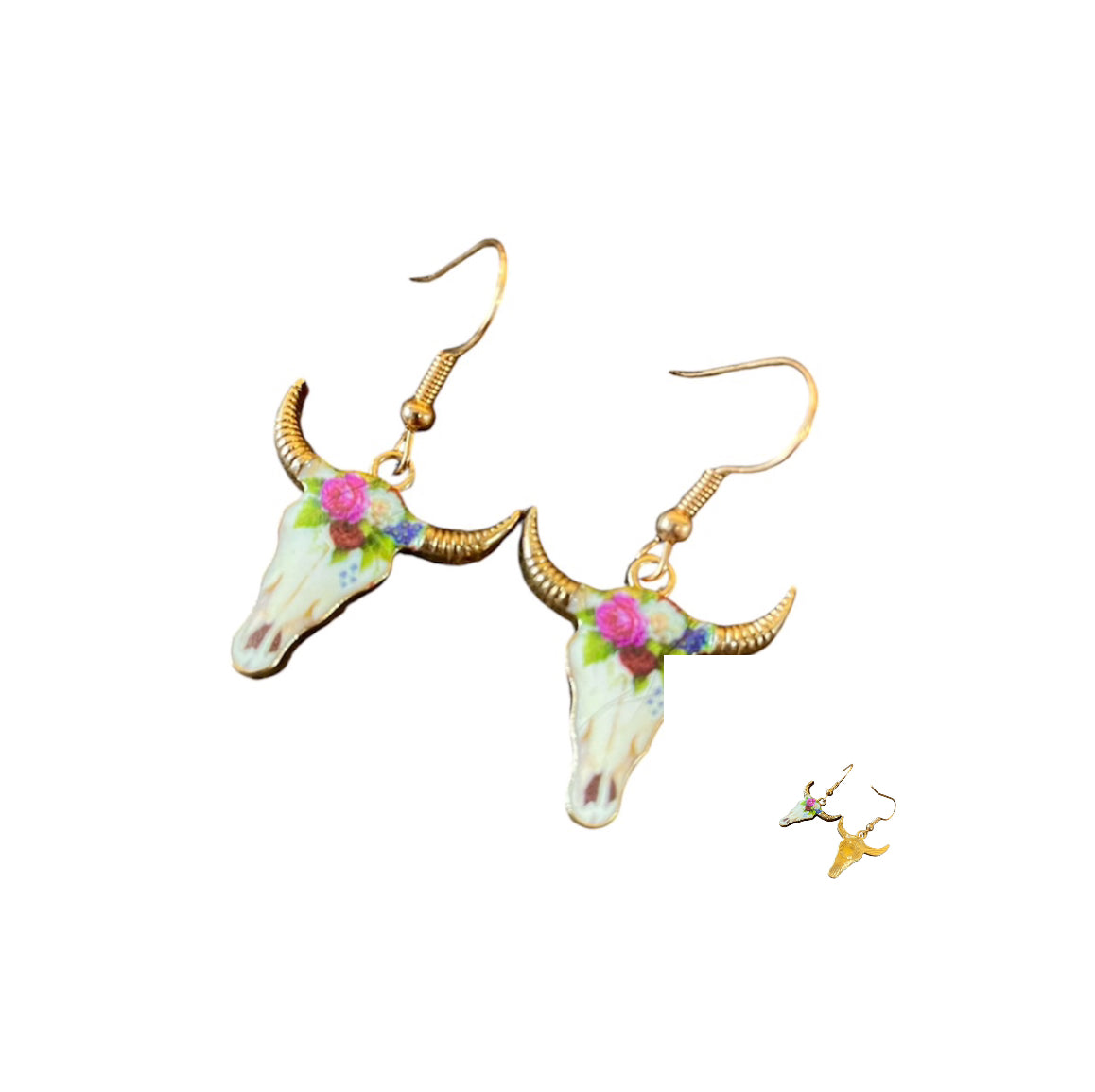 J6439A - Steer Head Earrings