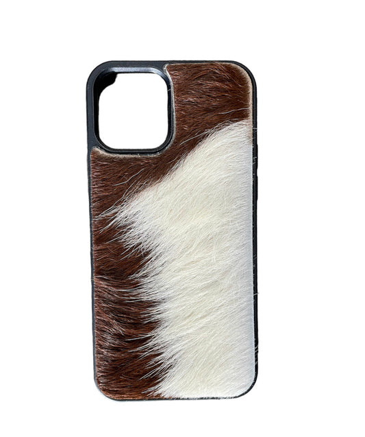 A8369 - IPhone 12 Pro Hair on Hide Leather Case