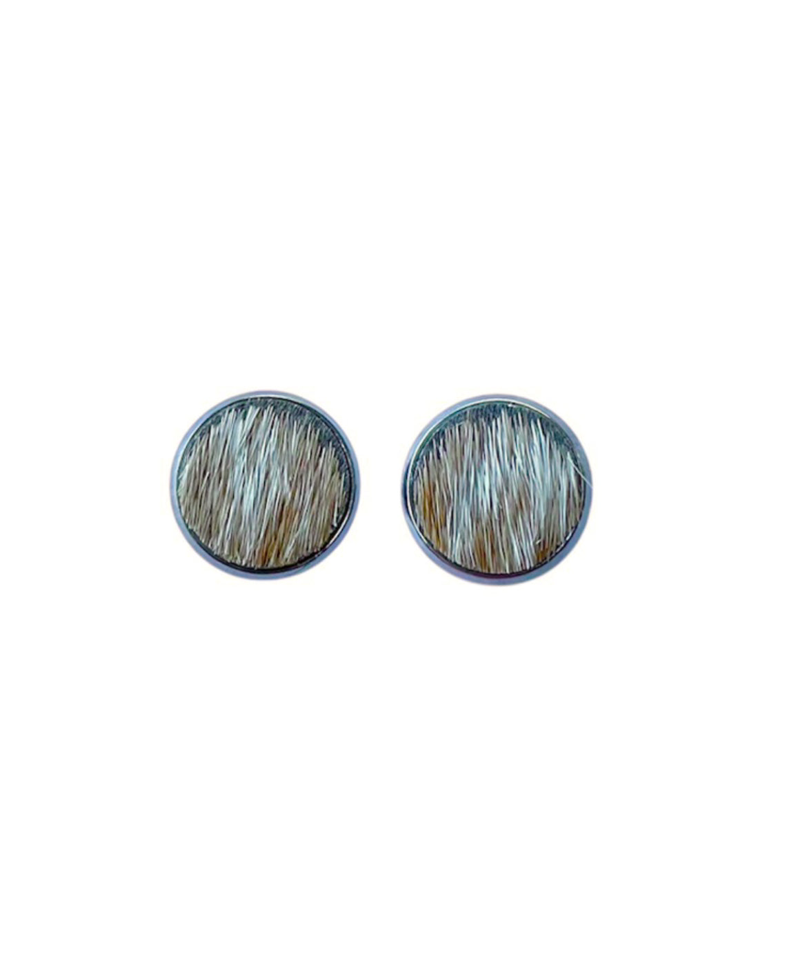 J6976 - Round Hide Stud Earrings