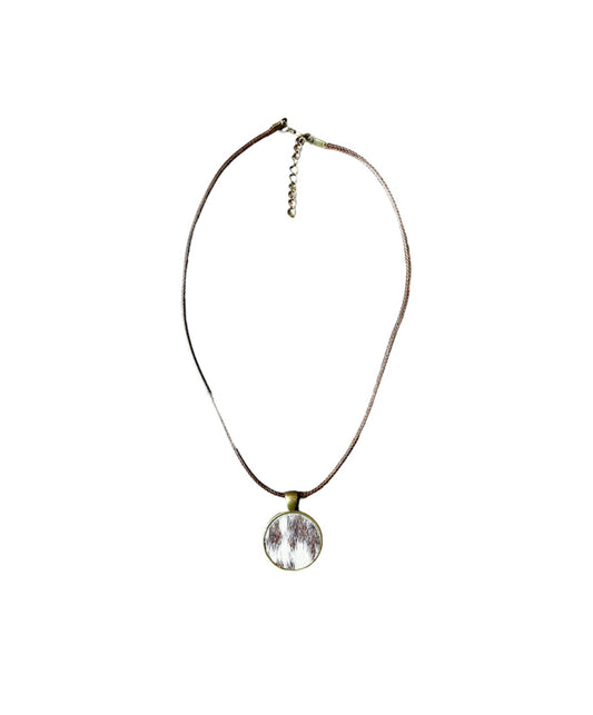 J6914 - 100% Cowhide Pendant Necklace